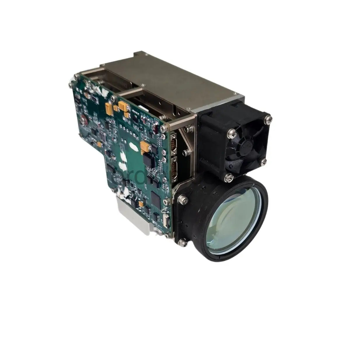 The LDR80K2 Laser Designator adopts a transceiver co-aperture lens. It uses an LDA-pumped Nd:YAG crystal combined with an electro-optical Q-switching technology solution to achieve a typical 1064nm pulsed laser output. The single-pulse energy is 80mJ, and the beam divergence angle is 0.25mrad. It employs an adaptive non-temperature-control technology, allowing it to start working immediately.