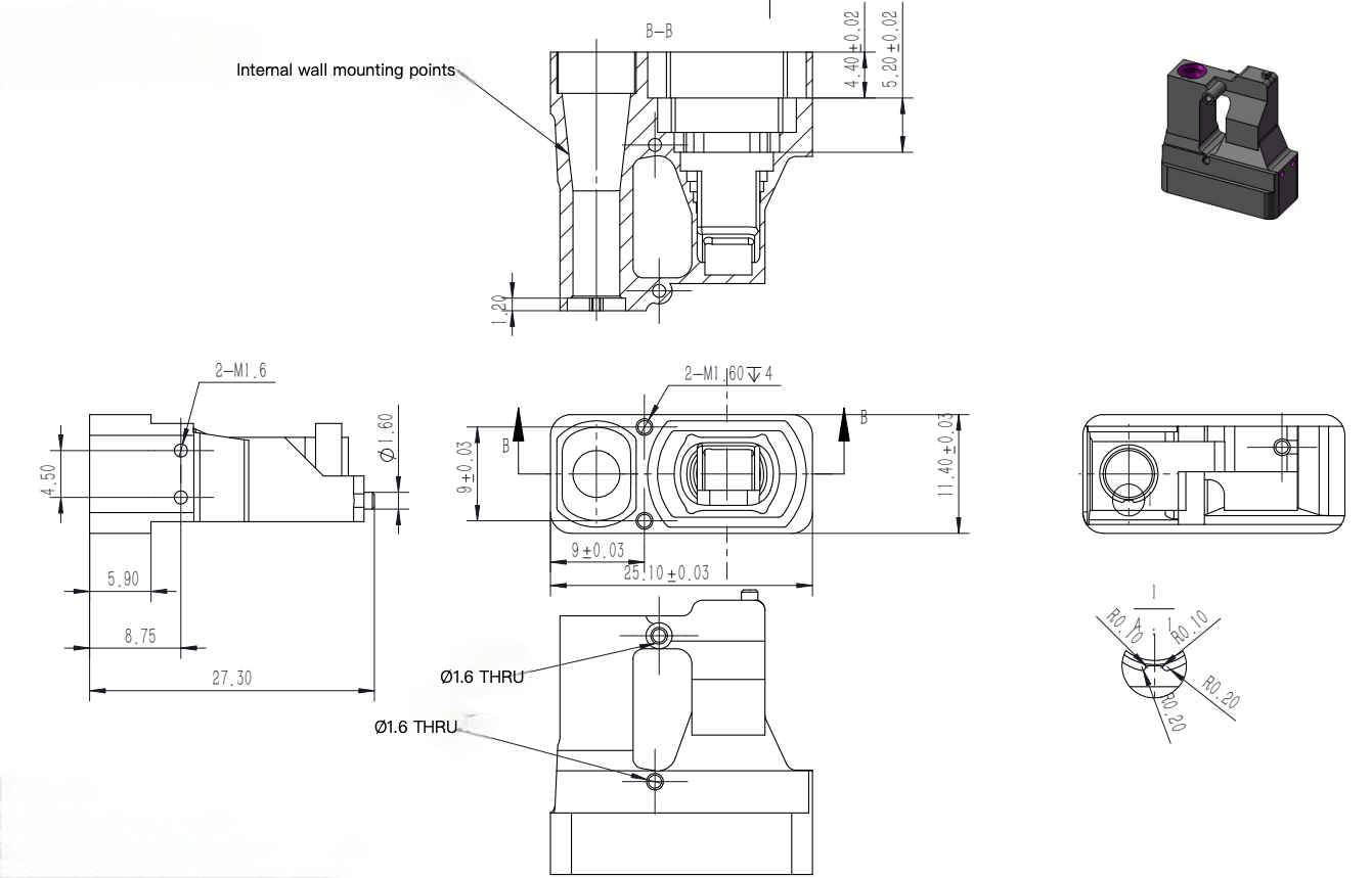 LRF3000A1 mechanical drawing, current user manual page 5