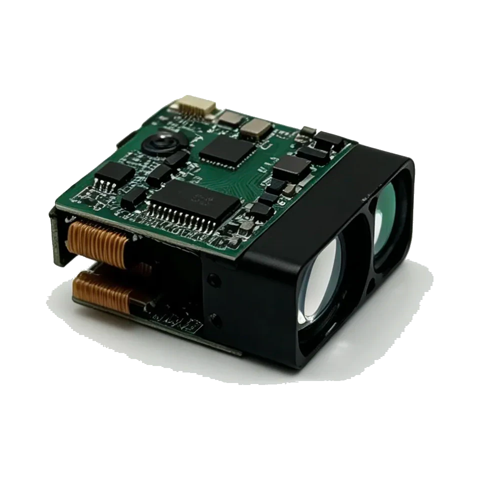 LRF3000A1 rangefinder front optics and exposed electronics product view 2