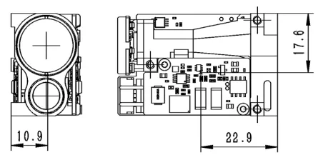 LRF0310C 1535nm Eye-Safe Laser Rangefinder Module for UAV Gimbals, Optical Pods and Border Surveillance product technical image