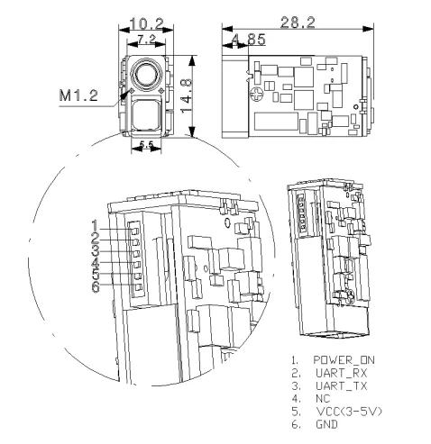 SPD1200Z2 Laser Ranging Module 0.2m~1200m for Intelligent Integration product technical image