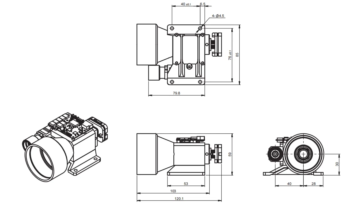 LRF1525C 15km 1535nm Eye-Safe Laser Rangefinder Module for Multi-Platform EO/IR and Optical Platforms product technical image