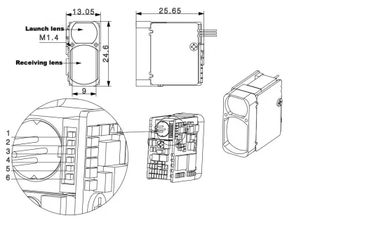LR2000E2 High-Precision Laser Ranging Module for Industrial and Outdoor Applications product technical image