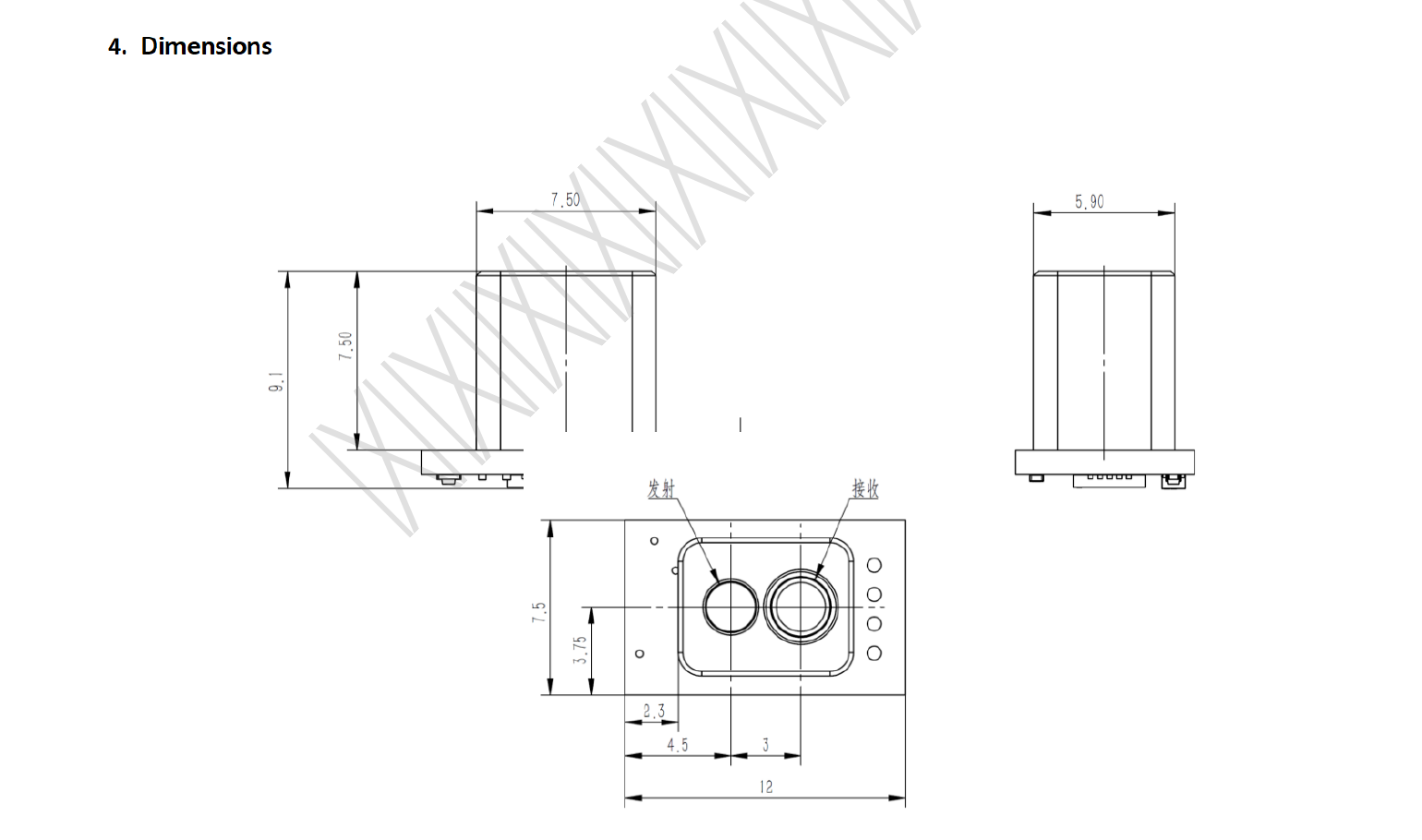 LRF10VB two-dimensional mechanical drawing