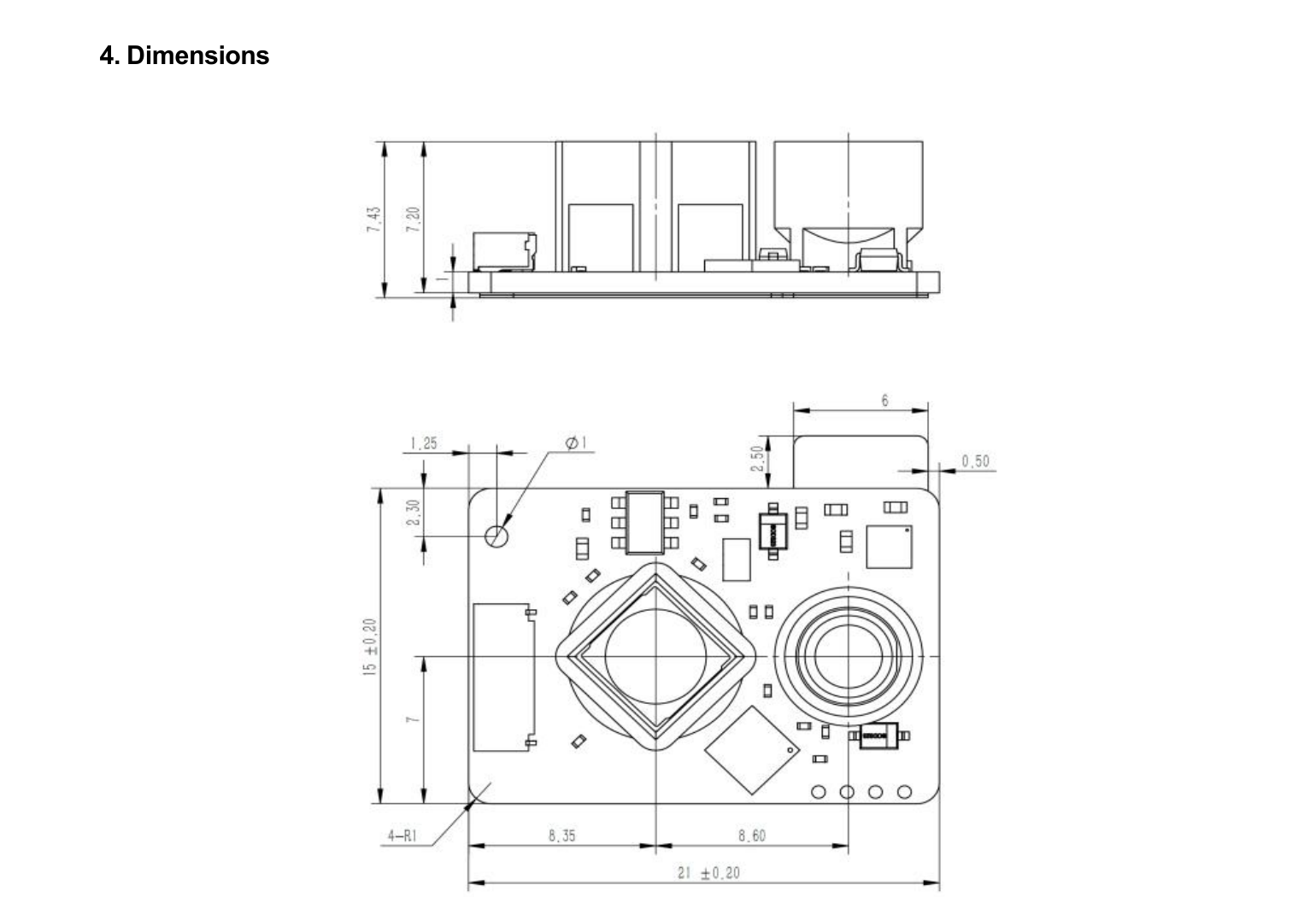 LRF22VB two-dimensional mechanical drawing