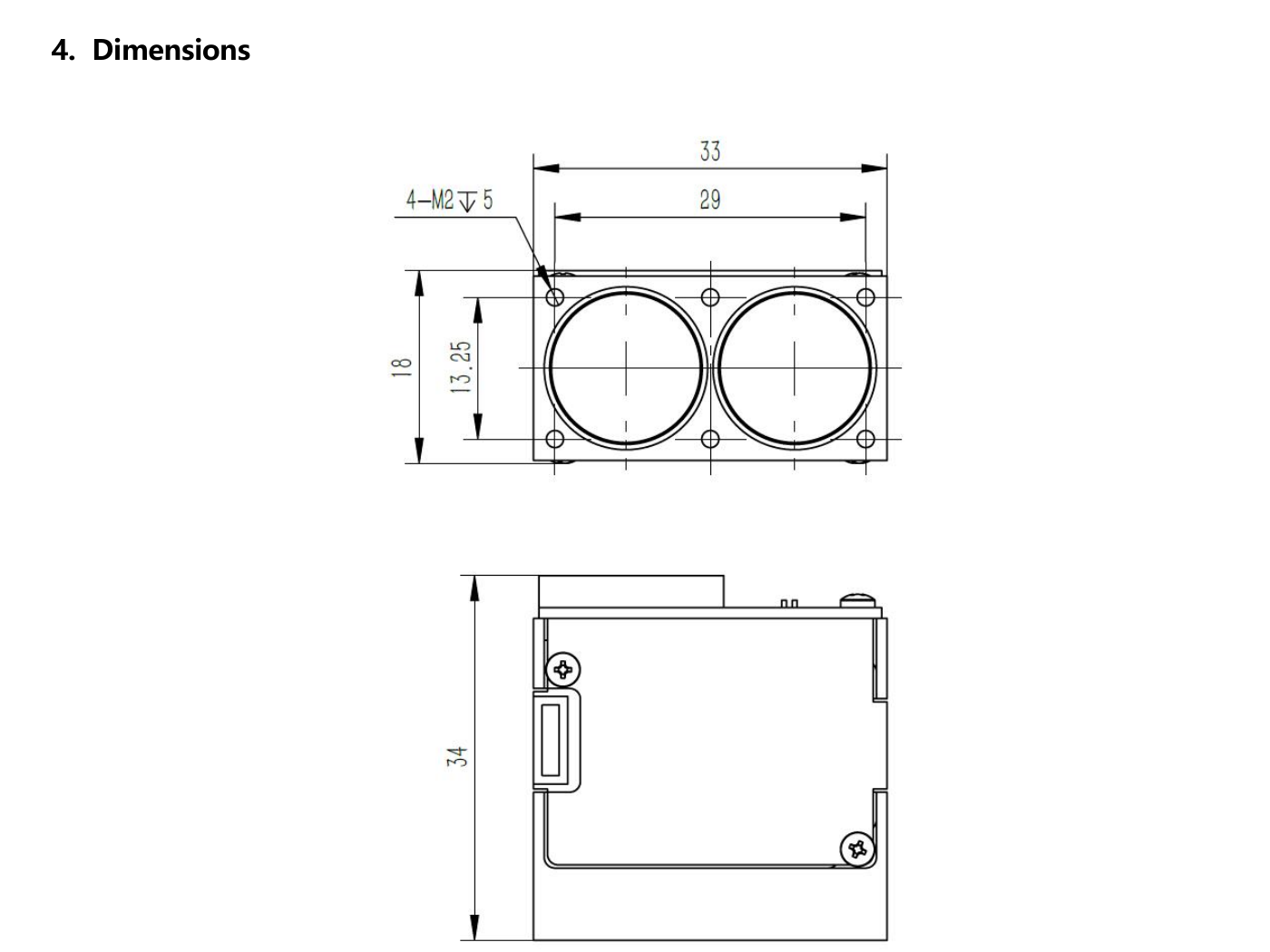 LRF300H two-dimensional mechanical drawing