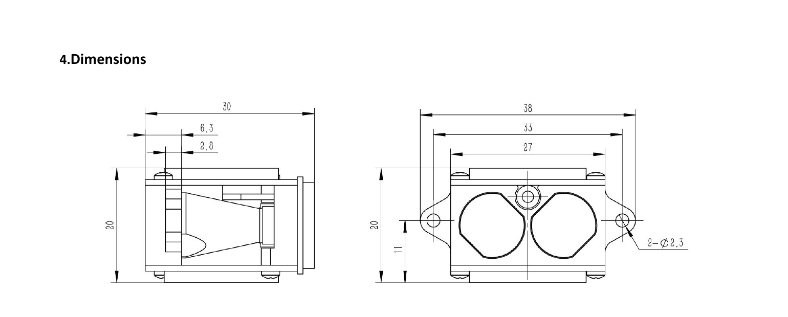LRF50H two-dimensional mechanical drawing
