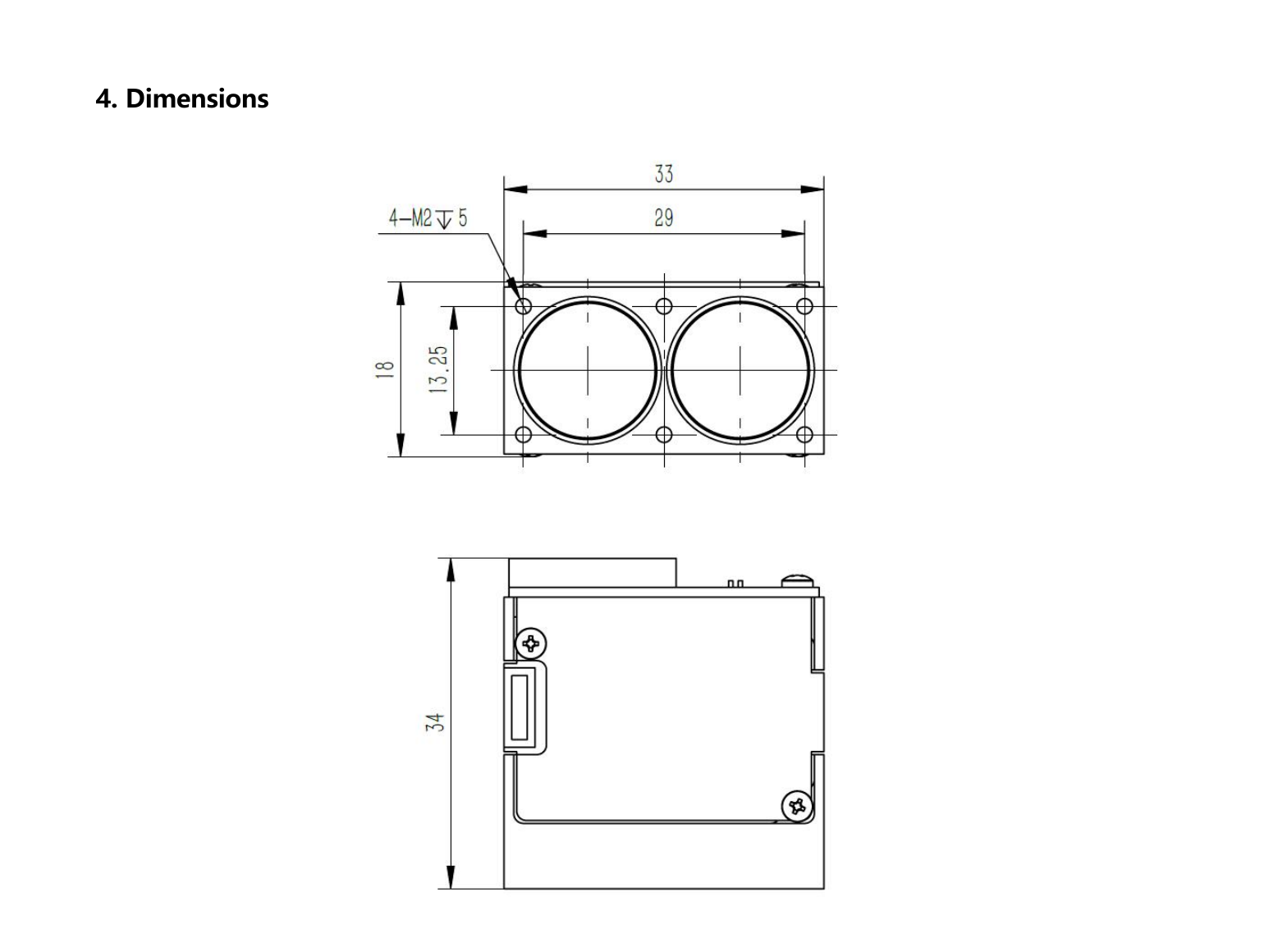LRF600H two-dimensional mechanical drawing