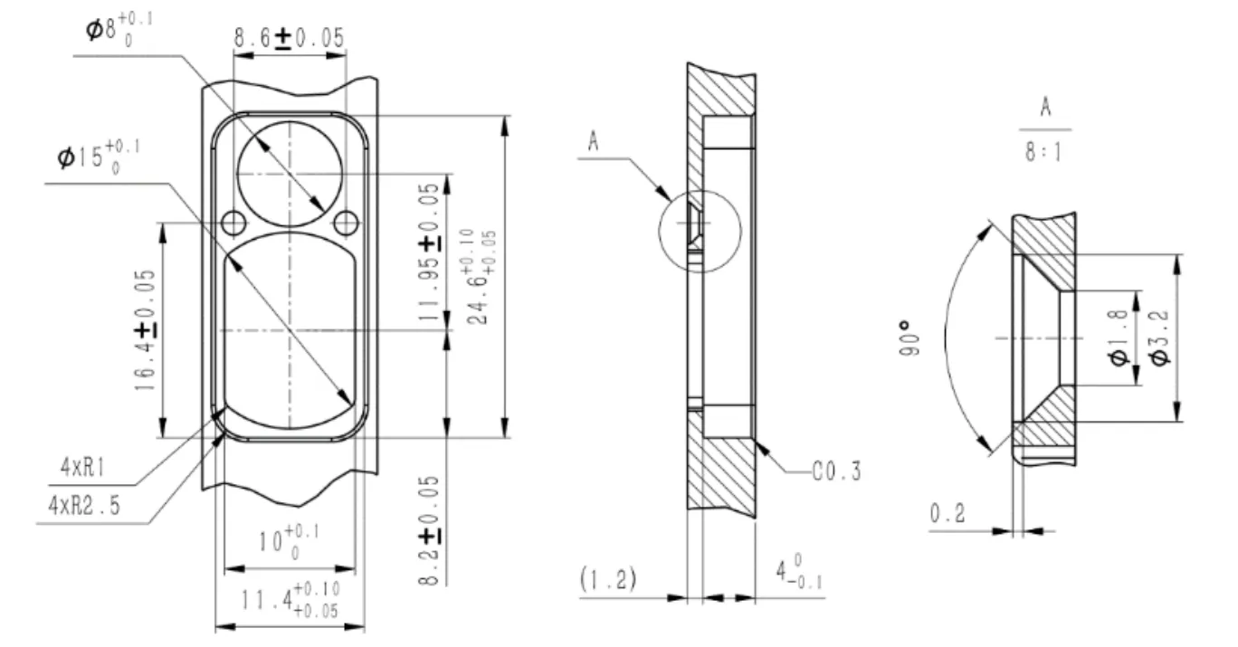 1535nm Mini Eye-Safe Laser Rangefinder Module product technical image