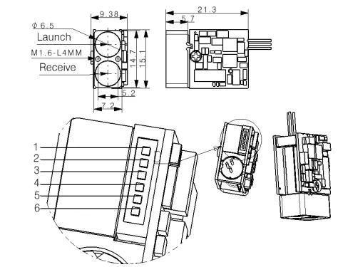SPD1200S2 Laser Ranging Module with Compact Square Design for Easy Integration product technical image