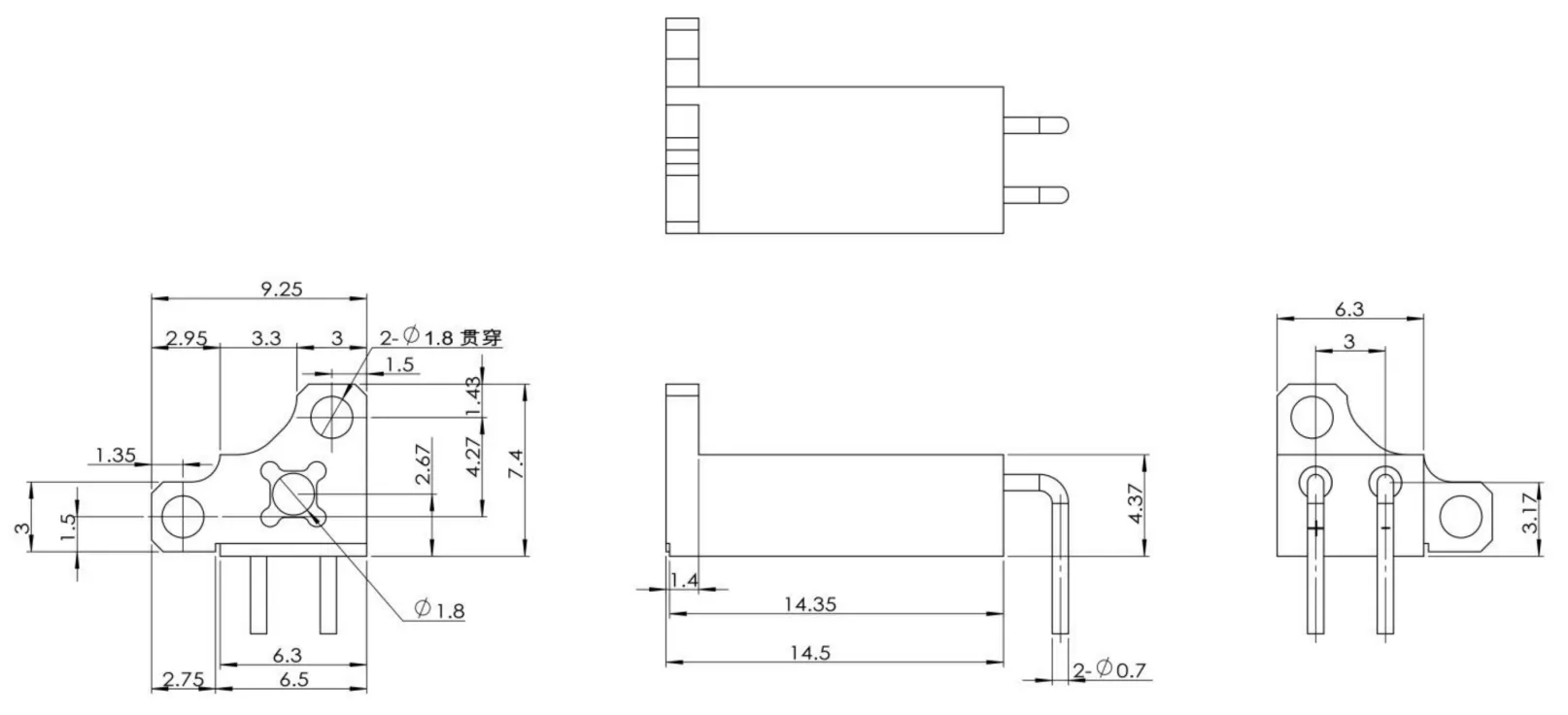 MINI-100 outline drawing retained from the original product record