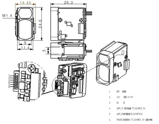 SPD1200S2G Laser Distance Sensor Integrated Gyroscope & Wide Range for Dynamic Applications product technical image